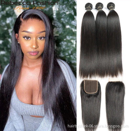 Rebecca basic straight weave 8 to 28inches remy hair bundles raw virgin cuticle aligned 100 human hair human hair extension